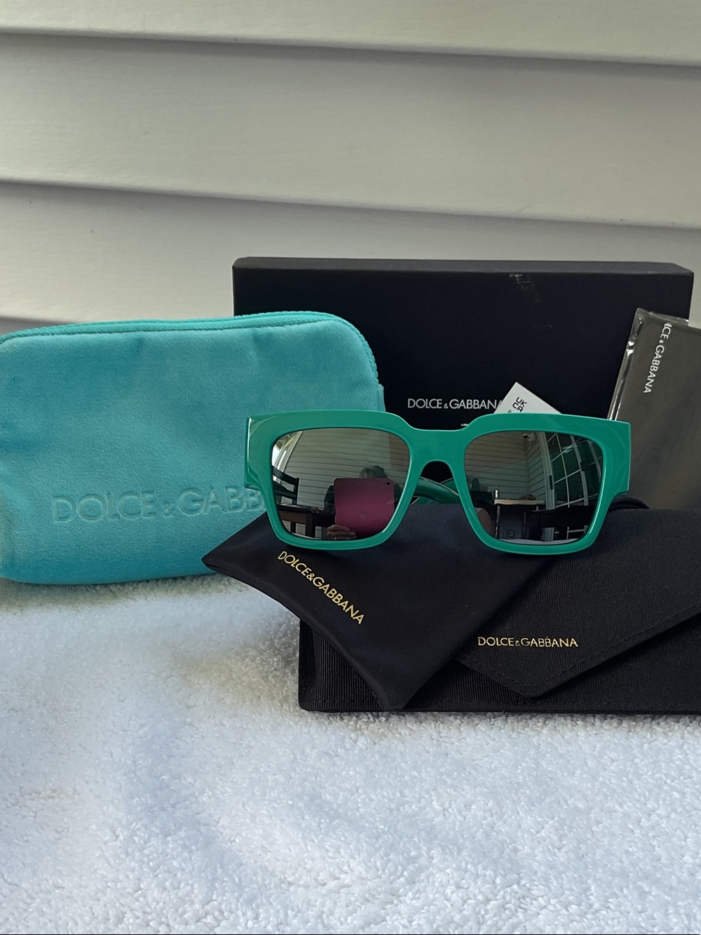 Dolce & Gabbana Turquoise Square Frame Sunglasses